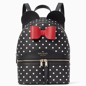 disney x kate spade new york minnie dome backpack polka dot black kate spade